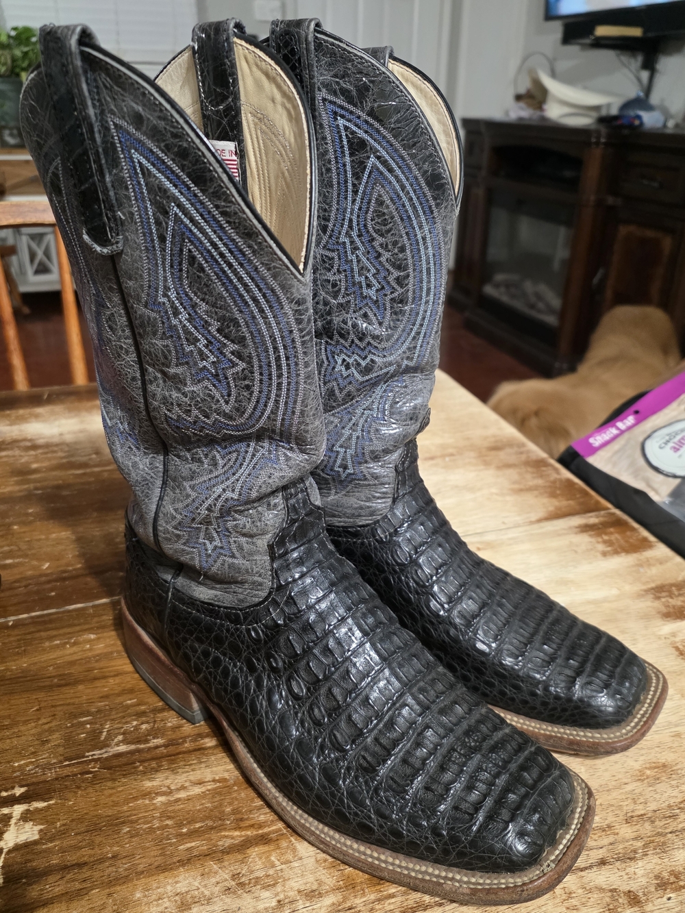 Anderson Bean Caimen Belly Boots 10D